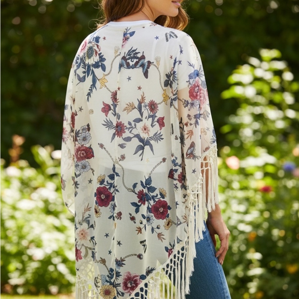 Sweet Rain Cream Floral Kimono - Picture 3 of 5